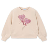 Mayoral Girls Sequin Embellished Sweatshirt ~ Light Khaki
