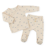 Oh Baby! Printed 2pc Kimono Set ~ Mini Fish/Natural