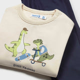 Mayoral Baby Boy l/s Dinos Top, Puffer Vest & Pants Set ~ Bayleaf