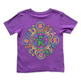 Rowdy Sprout Grateful Dead Kaleidoscope Bears s/s T-shirt ~ Plum Diggity