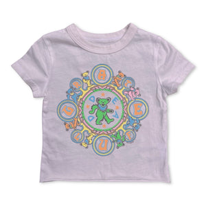 Rowdy Sprout Girls Grateful Dead Kaleidoscope s/s Fitted Tee 7-12 ~ Preppy Pink