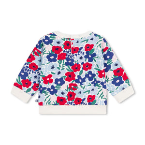Petit Bateau Baby Floral Print Sweatshirt ~ Multi