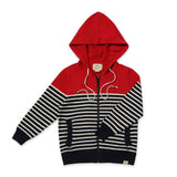 Me & Henry Baby Sagamore Knit Zip Hoodie ~ Red/White Stripe