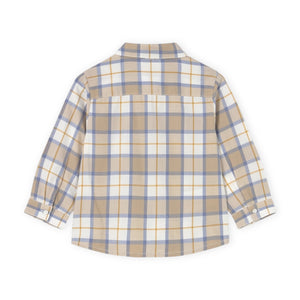 Mayoral Baby Boy Check Button Down Shirt ~ Cereal