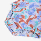 Bobo Choses Baby Watercolor Print Woven Onesie & Stamp Bloom Knit Overalls Set ~ Lavender/Purple