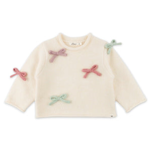 Oh Baby! Multi Bow Roll Edge Sweater & Olivia Corduroy Pants Set ~ Cream/Rose
