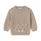 Mayoral Baby Boy Tiger Face Sweater ~ Tweed