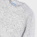 Mayoral Girls Knit Sweater w/ Sequins & Pleated Faux Leather Skirt Set 7-12 ~ Silver
