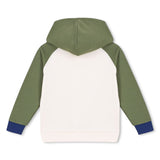 Petit Bateau Boys Color Block Hoodie & Joggers Set ~ Olive Green Multi