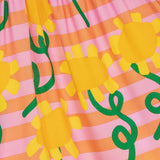 Stella McCartney Girls Sleeveless Sunflower Striped Dress w/ Frill ~ Pink Multi