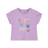 Mayoral Baby Girl 3D Flower Top & Printed Leggings Set ~ Lilac