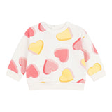 Petit Bateau Baby Hearts Print Sweatshirt ~ White
