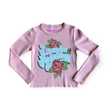 Rowdy Sprout Baby Janis Joplin Roses l/s Fitted Tee ~ Blush