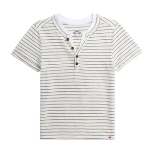 Appaman Boys Hilltop Henley ~ Light Grey Stripe