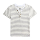 Appaman Boys Hilltop Henley ~ Light Grey Stripe