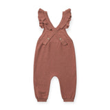 Quincy Mae Pointelle Knit Overall Romper ~ Berry