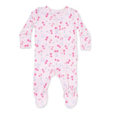 Angel Dear 2 Way Zipper Ruffle Back Footie ~ Sweet Bow Cherries