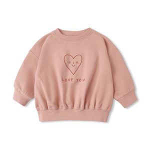 Quincy Mae Love Relaxed Sweatshirt ~ Pink