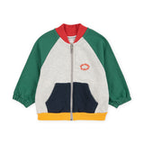 Bobo Choses Baby Tic Tac Toe Color Block Zip Sweatshirt, Duck l/s Tee & Joggers Set ~ Navy/Green Multi