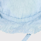 Petit Bateau Baby Chambray Sun Hat w/ Scallop Detail ~ Blue