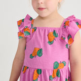 Bobo Choses Girls Tangerine Ruffled Dress ~ Purple