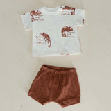 Play Up Baby Printed Tee & Slouch Shorts Set ~ Iguanas/Rust