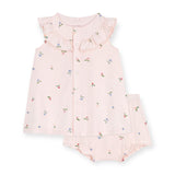 Petit Bateau Sleeveless Fruit Print Dress w/ Bloomer ~ Light Pink