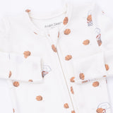Angel Dear 2 Way Zipper Ribbed Footie ~ Mini Basketballs