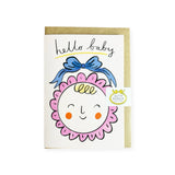 Kitty Kenda Papergoods Hello Baby in Bonnet New Baby Card