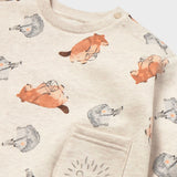 Mayoral Baby Boy Forest Animals Print Sweatshirt & Sweatpants Set ~ Tofu