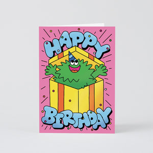 Wrap Happy Birthday Guy in Present Card