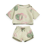 Play Up Baby Printed Terry Sweatshirt & Shorts Set ~ Fruits/Tea