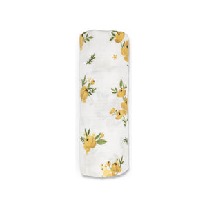 Little Unicorn Organic Cotton Muslin Swaddle ~ Yellow Roses