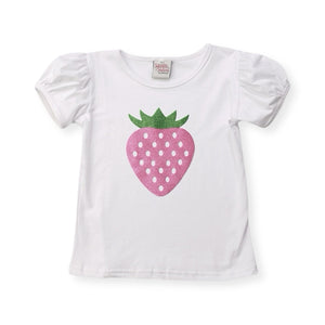 Sparkle Sisters Baby Pink Strawberry Tee & Sequin Tutu Skirt Set ~ White/Pink