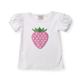 Sparkle Sisters Baby Pink Strawberry Tee & Sequin Tutu Skirt Set ~ White/Pink