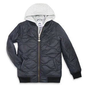 Appaman Boys BX Bomber Jacket ~ Black/Heather Grey