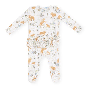 Angel Dear 2 Way Zipper Ruffle Back Footie ~ Pretty Ponies
