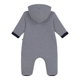 Petit Bateau Striped Padded Hooded Bunting ~ Navy/White