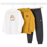 Mayoral Boys Zip Hoodie, l/s Tee & Sweatpants 3pc Set ~ Mustard