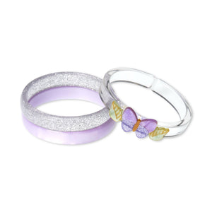 Lilies & Roses Lilac Shimmer Butterflies Bracelet Set