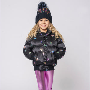 Appaman Girls Puffy Coat ~ Rainbow Hearts