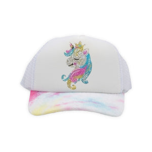 Bari Lynn Trucker Hat ~ Unicorn/Tie Dye Terry