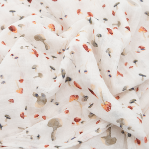Little Unicorn Cotton Muslin Swaddle ~ Mushrooms
