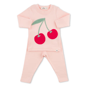 Oh Baby! Cherries 2pc Set ~ Pale Pink