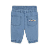 Stella McCartney Baby Girl Frilled Sweatshirt & Chambray Pants w/ Horses Embroidery ~ Light Pink/Blue