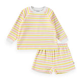 Molo Baby Dora Sweatshirt & Signe Shorts Set ~ Sun Melon Stripe