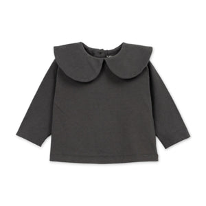 Play Up Baby l/s Top w/ Collar & Leopard Print Twill Pants Set ~ Charcoal/Tan
