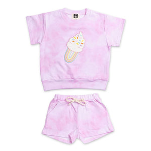 Petite Hailey Girls Violet Ice Cream s/s Top & Shorts Set ~ Pink