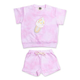 Petite Hailey Girls Violet Ice Cream s/s Top & Shorts Set ~ Pink