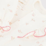 Petit Bateau Floral Print Romper w/ Ruffles ~ Cream Multi